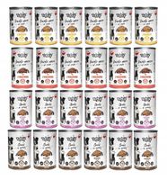 MOKRA KARMA DLA PSA 75% MIĘSA KAWAŁKI W SOSIE TUF TUF MIX 24x415 g. 9,96 kg