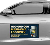 Magnes na samochód reklama magnetyczna 60x30 cm NAPRAWA LODÓWEK