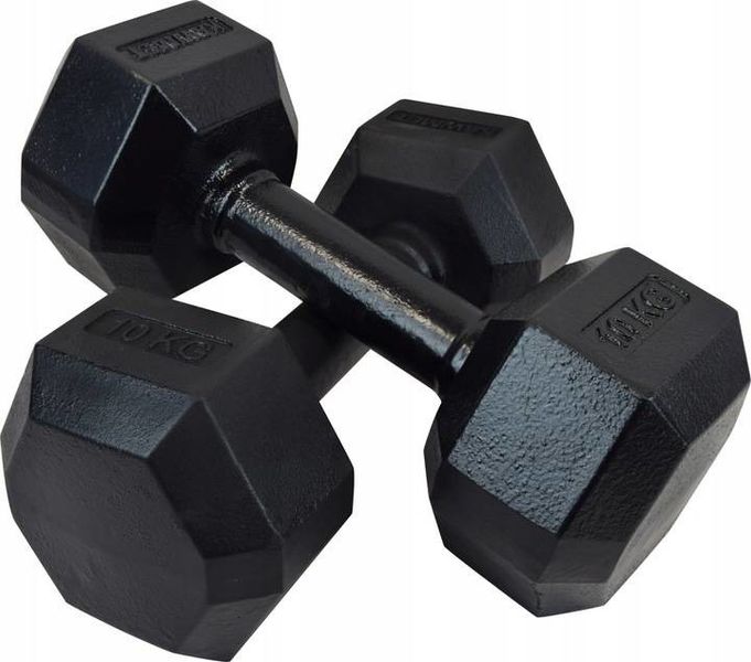 ŻELIWNA HANTLA HEXAGONALNA HEX 2x10 KG ZESTAW zdjęcie 3