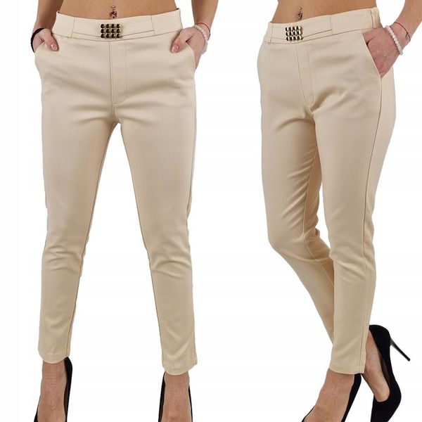 #ELEGANCKIE DAMSKIE SPODNIE - GUMKA 7/8 - FREESIA# zdjęcie 1