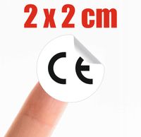 BIAŁA Naklejka Certyfikowane Oznaczenie CE CERTYFIKAT 2x2 cm 5 szt