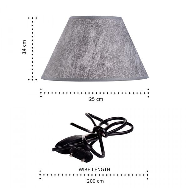 Lampka nocna 1xE27 PATI BLACK/GREY zdjęcie 5