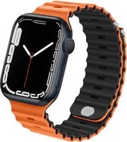 Pasek do zegarka Apple Watch rozstaw 35 mm czarny pomarańczowy