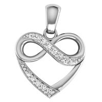 SREBRNY WISIOREK SERCE ZE ZNAKIEM NIESKOŃCZONOŚCI SREBRO PRÓBY 925