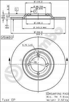 TARCZA HAM TYL 249X10 P BREMBO na Arena.pl