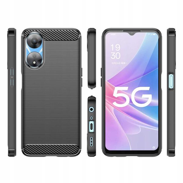 Spacecase Carbon Oppo A78 5G Black zdjęcie 6