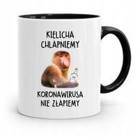 Kubek Czarny Nosacz Janusz Kielicha Chlapniemy Z Nadrukiem Ze Zdjęciem