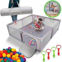 KOJEC DZIECIĘCY XXL 180x200 cm PLAC ZABAW SUCHY BASEN + UCHWYTY I 50