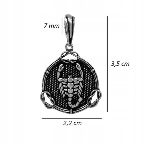 SREBRNA MĘSKA ZAWIESZKA WISIOREK ZNAK ZODIAKU SKORPION SREBRO 925 PREZENT na Arena.pl