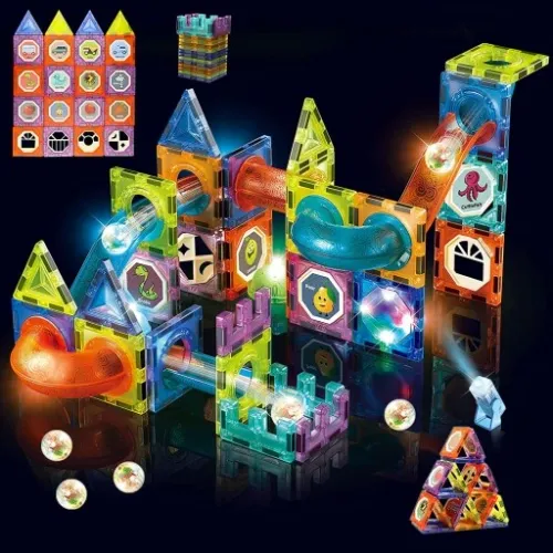 KLOCKI MAGNETYCZNE PANELE 75EL ZESTAW ŚWIECĄCY TOR na Arena.pl