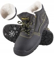 Buty robocze Zimowe Trzewiki Ocieplane skórzane z Noskiem BHP Lekkie