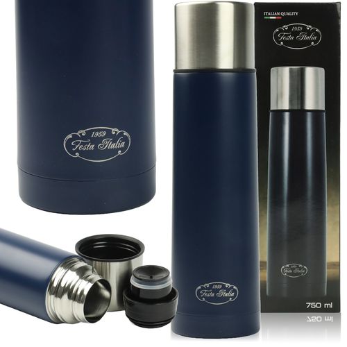 TERMOS GRANATOWY TERMICZNY 750ML STAL NIERDZEWNA BIDON NA GORĄCE NAPOJE na Arena.pl