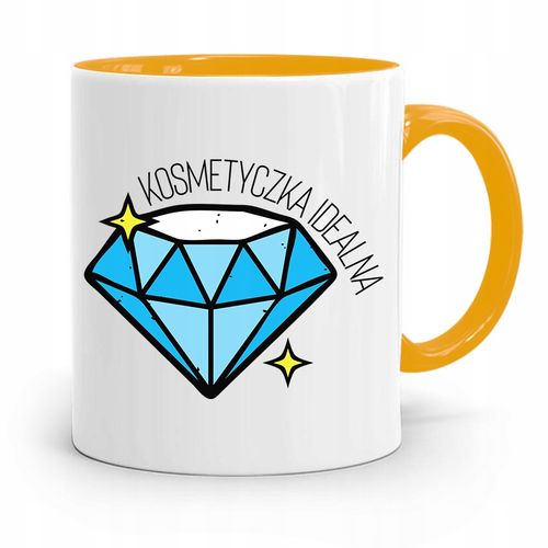 Kubek Żółty Dla Kosmetyczki Kosmetyczka Idealna Z Nadrukiem Ze Zdjęciem na Arena.pl