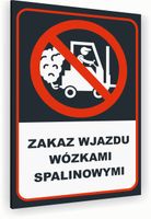 Tabliczka znak informacyjny 20x15 Antracyt ZAKAZ WJAZDU WÓZKAMI SPALINOWYMI