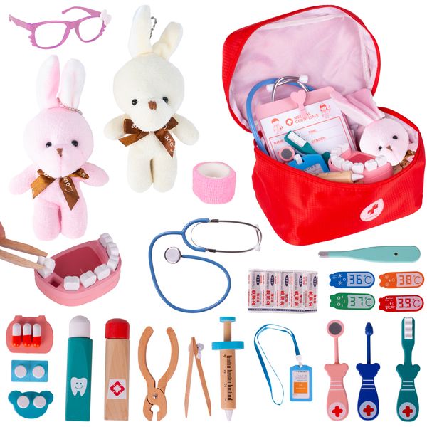 Drewniany Zestaw Małego Lekarza Dentysty W Walizce zdjęcie 1