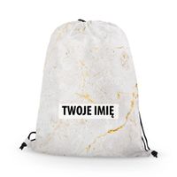 WORKO-PLECAK z Twoim imieniem Biały marmur 026