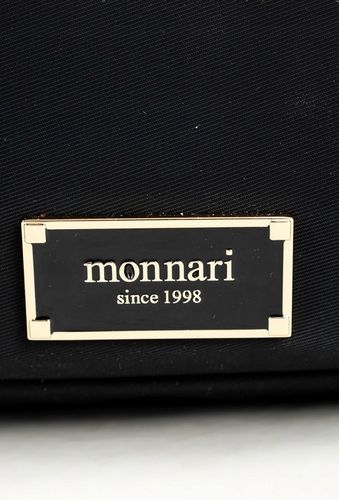 MONNARI Pojemna czarna torebka listonoszka Dwie komory Kieszonki Pasek na Arena.pl