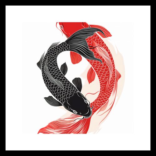 Plakat 20x20cm Yin i Yang Koi na Arena.pl