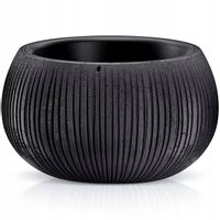 Doniczka kula Beton Bowl DKB290 z wkładem | Czarny beton, Kształt Okrągły, Wymiary 29x19.5 cm, Kolor Czarny beton, Prosperplast