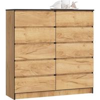 Komoda do salonu, sypialni, STILO, 10 szuflad, 120x40x121 | TYLETEGOTU