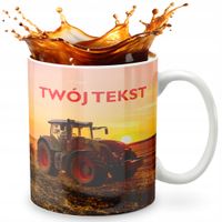 KUBEK 330ml GRAFIKA PREZENT ŚWIĘTA WZÓR - TRAKTOR CIĄGNIK + IMIĘ
