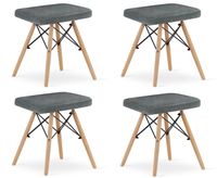 Taboret WERK - szary materiał / nogi naturalne x 4