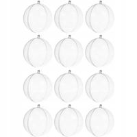 Kula Akrylowa przeźroczysta KULE bombki 8 cm ZESTAW 12 sztuk