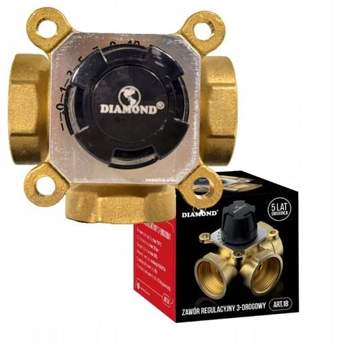ZAWÓR 3 DROGOWY TRZY DROŻNY MIESZAJĄCY MIESZACZ REGULACYJNY 1" DN25 MOSIĄDZ na Arena.pl