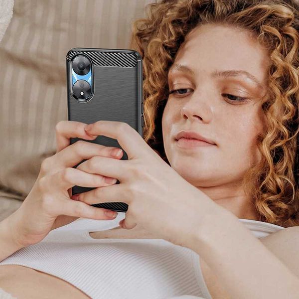Spacecase Carbon Oppo A78 5G Black zdjęcie 3