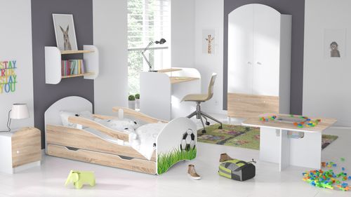 Łóżko dziecięce LEO 180x80 biało-sonoma na Arena.pl