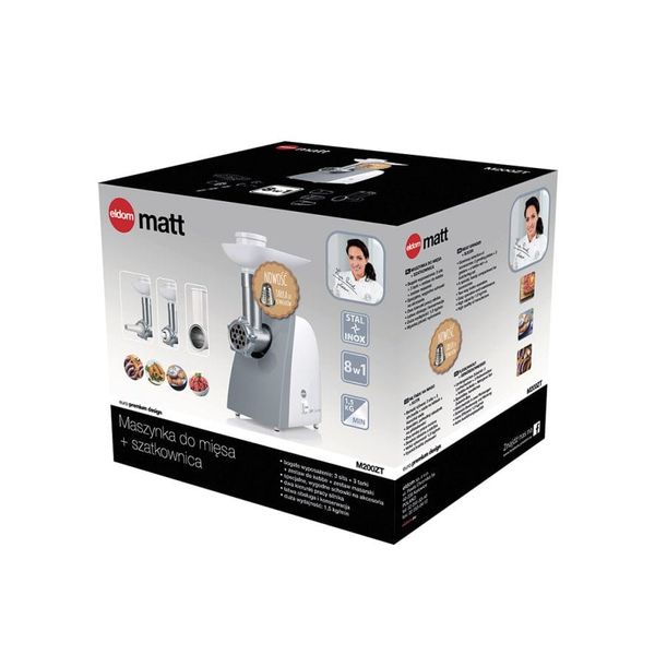 Maszynka do mięsa Eldom M200ZT MATT z szatkownicą i tarką do ziemniaków zdjęcie 15