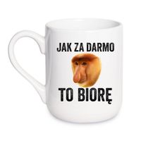 KUBEK "JAK ZA DARMO TO BIORĘ" Wzór - Elegant Coffee 330 ml