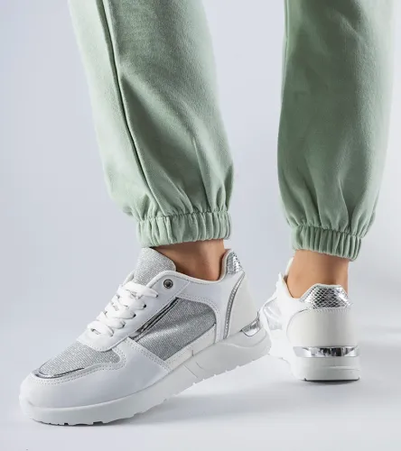 Białe sneakersy z ozdobną nitką Facondo 40 na Arena.pl