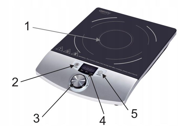 KUCHENKA INDUKCYJNA JEDNOPALNIKOWA PŁYTA GRZEWCZA SZKLANA 2000W TIMER LCD zdjęcie 4
