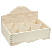 Herbaciarka pudełko na HERBATĘ 6 przegródek otwarta decoupage PL