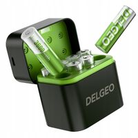 8-pak baterii litowych 1.5 V AA z szybką ładowarką 2.5 H 2000 cykli Delgeo