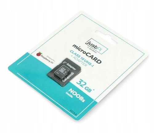 Karta justPi microSD 32GB 100MB/s kl. 10 NOOBs RPi na Arena.pl