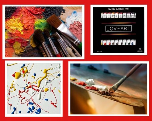 Farby akrylowe 24x12 ml Loveart Zestaw 24 kolorów farb akrylowych do płótna na Arena.pl