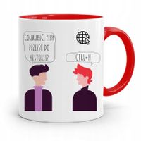 Kubek Czerwony Informatyka Programisty Ctrl + H Z Nadrukiem Ze Zdjęciem