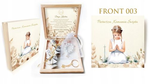 Pamiątka Komunii Świętej PREZENT Na Komunię Różaniec Brelok Pudełko na Arena.pl