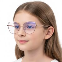 Okulary dla dziewczynki kocie zerówki do komputera BLUE LIGHT fiolet/złoty