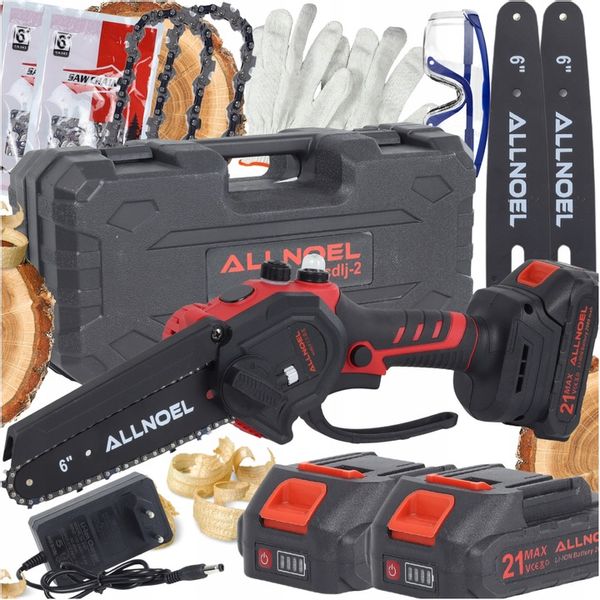 PIŁA ŁAŃCUCHOWA AKUMULATOROWA 21V PILARKA 6" 2x AKUMULATOR WALIZKA ZESTAW zdjęcie 1