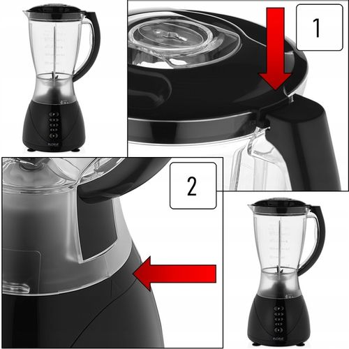 BLENDER KIELICHOWY MIKSER CZARNY BPA FREE 3 BIEGI + PULSE 300W na Arena.pl
