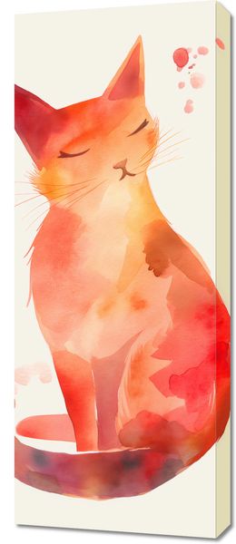 Obraz 40x100cm Akwarelowy Kot zdjęcie 1