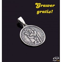 SREBRNY MEDALIK Z ŚWIĘTYM KRZYSZTOFEM PRÓBA SREBRA 925 GRAWER GRATIS! na Arena.pl