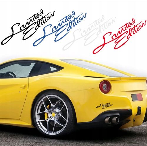 Naklejka Stylowy Napis Kursywa Biały Limited Edition White Ozdoba Tuning na Arena.pl