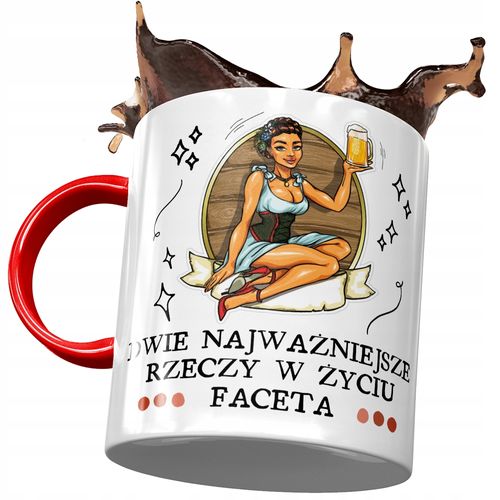Kubek Czerwony Śmieszny Najważniejsze Rzeczy Życia Z Nadrukiem Ze Zdjęciem na Arena.pl