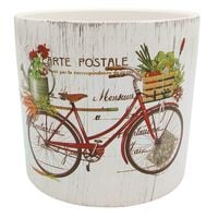 DONICZKA CERAMICZNA BIAŁA OSŁONKA NA DONICZKĘ DEKORACYJNA OSŁONKA NA KWIATY