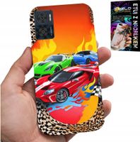 ETUI DO MOTOROLA MOTO E22 / E22I - DLA DZIECI, SAMOCHODY WYŚCIGOWE + SZKŁO