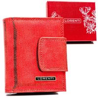 stylowy, skórzany portfel damski na zatrzask i bigiel - lorenti